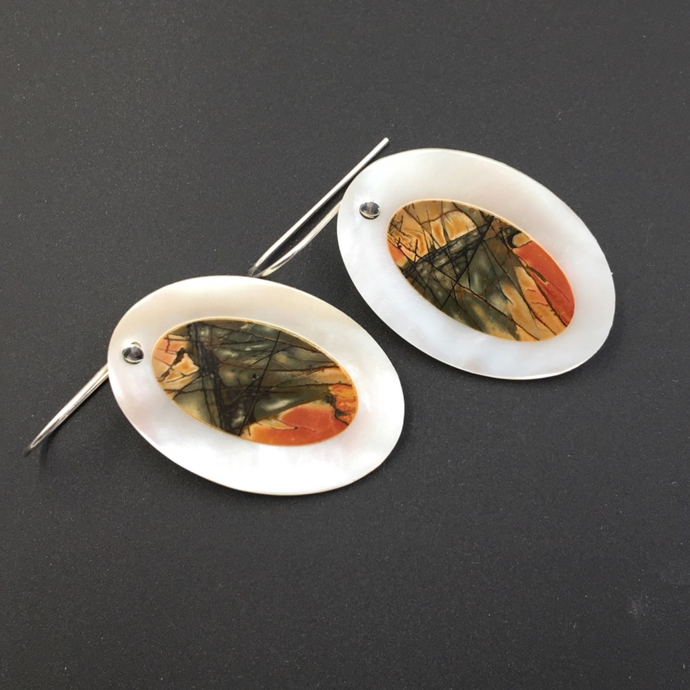 Multi-Color Picasso Jasper Gemstone Earrings